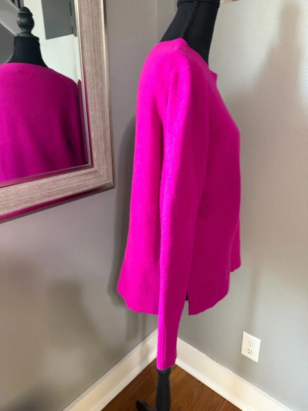 J. Crew Extra Soft Wool Blend Barbiecore Pink Sweater Medium